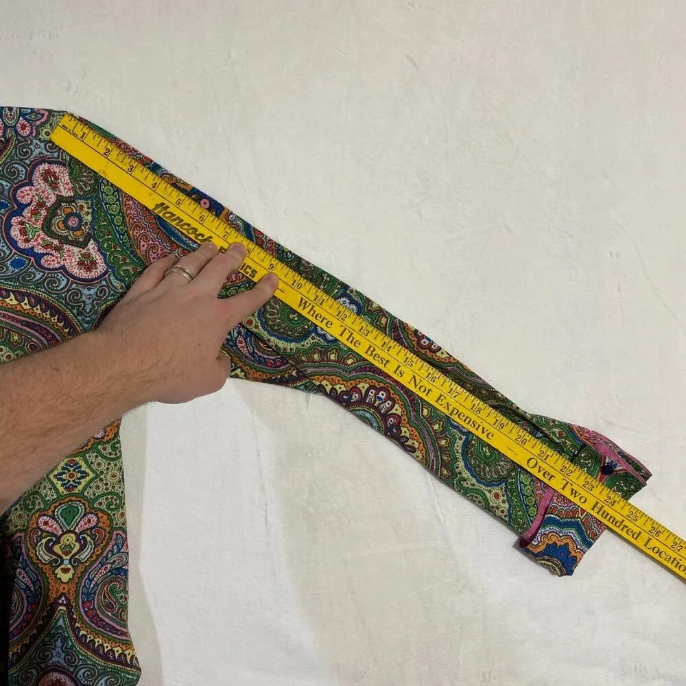 Robert Graham Womens Button-Up Shirt 12 Multicolor Mandala Paisley Flip Cuffs - Picture 6 of 7